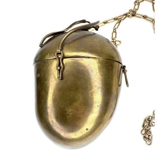 Vintage Brass Mango Purse Chatelaine Evening Bag - Picture 5 of 12